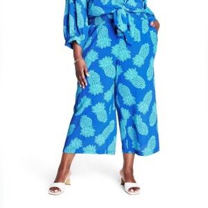 Tabitha Brown x Target Pineapple Print Summer Beach Vacation Pants Size 2X